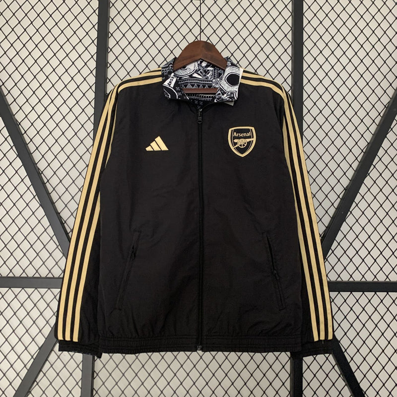 Arsenal 23/24 Windbreaker Reversible Black and Black