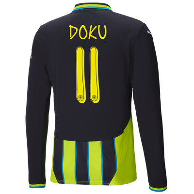 #11 Doku Manchester City Away Jersey 2024/2025 Long Sleeve