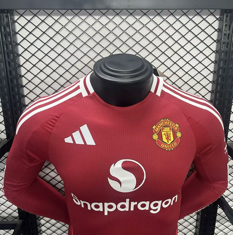 Manchester United Player Home Jersey 2024/2025 Long Sleeve