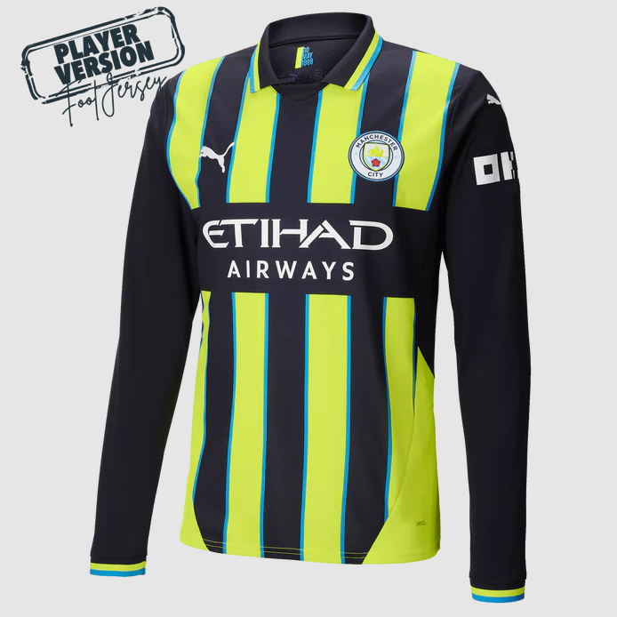 Manchester City Player Away Jersey 2024/2025 Long Sleeve