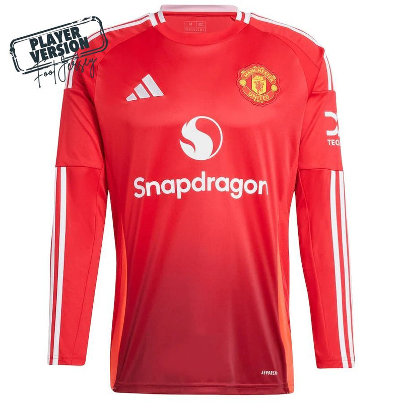 Manchester United Player Home Jersey 2024/2025 Long Sleeve