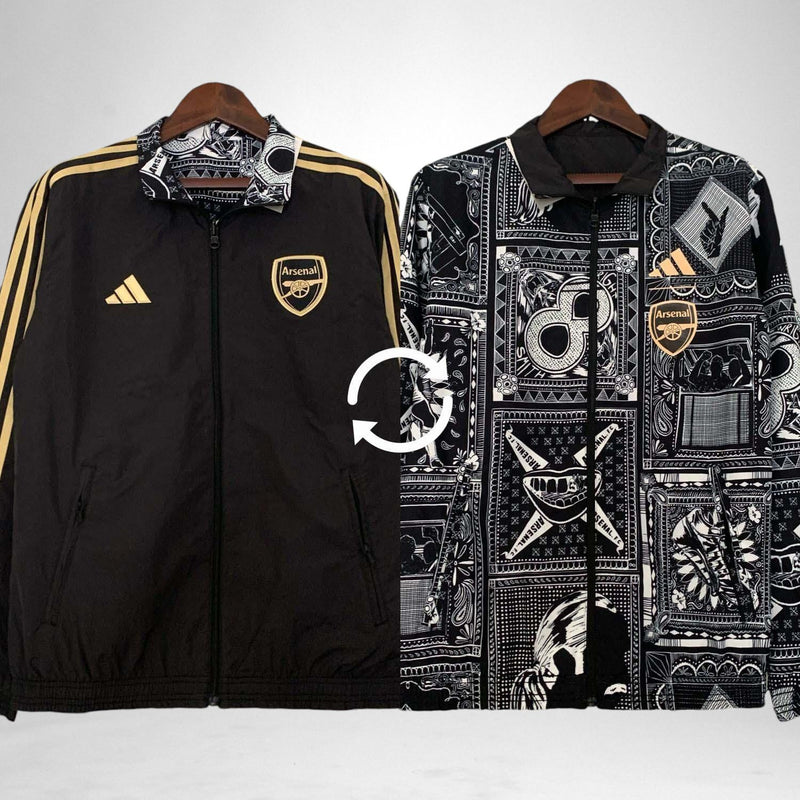 Arsenal 23/24 Windbreaker Reversible Black and Black