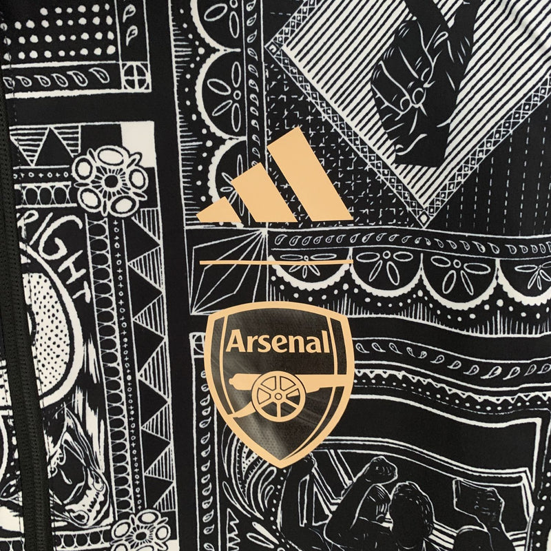 Arsenal 23/24 Windbreaker Reversible Black and Black