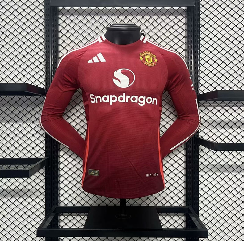 Manchester United Player Home Jersey 2024/2025 Long Sleeve