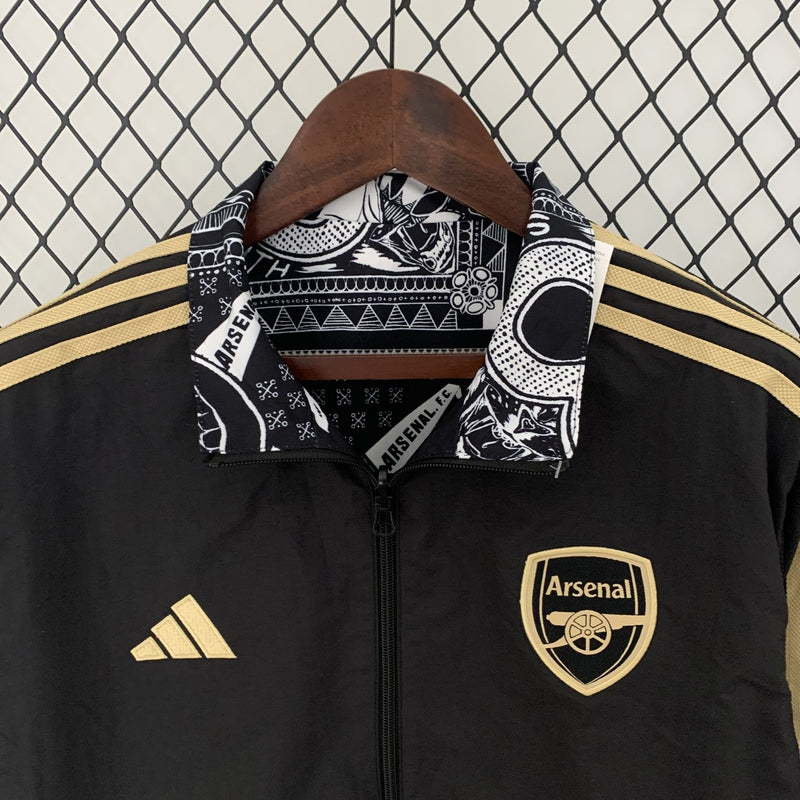 Arsenal 23/24 Windbreaker Reversible Black and Black