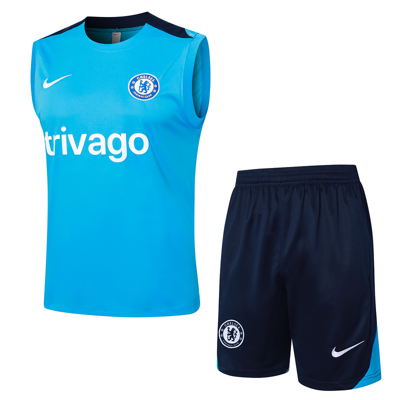 Chelsea Kit Training Jersey + Shorts - No Sleeve