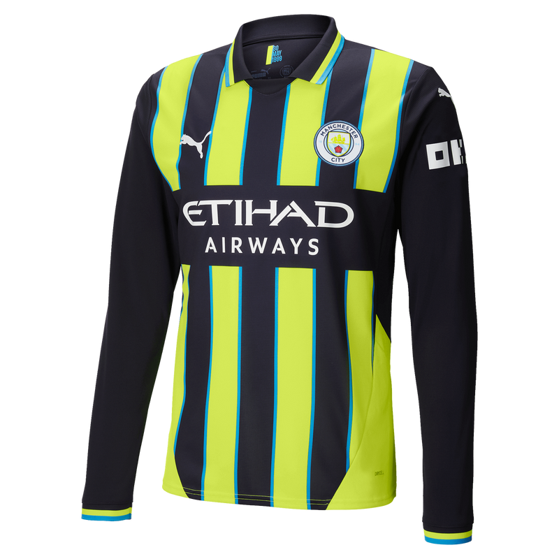 #11 Doku Manchester City Away Jersey 2024/2025 Long Sleeve